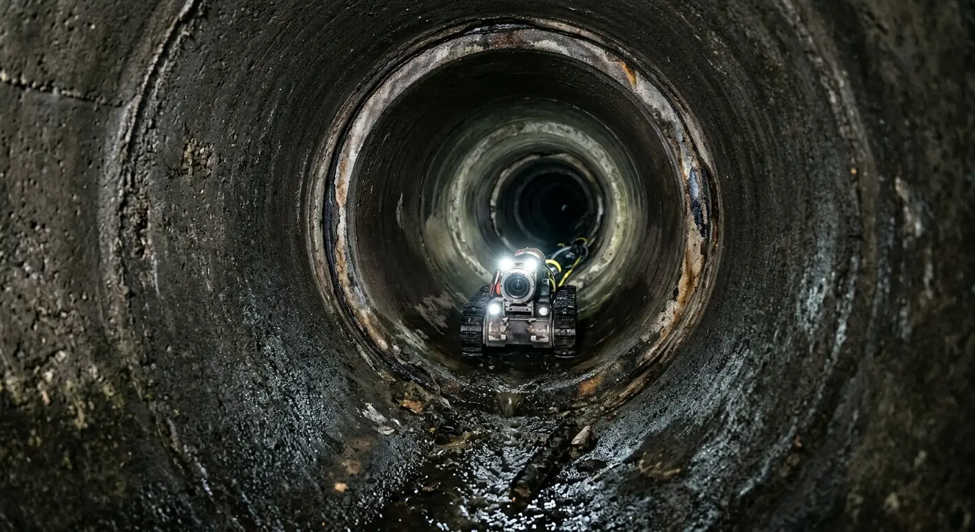 Robotic sewer camera inspecting pipe interior for Sewer Line Repair in Marion
